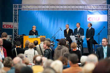 Berlin  Deutschland  Bundeskanzlerin Angela Merkel  CDU  bei einer Wahlkampfveranstaltung