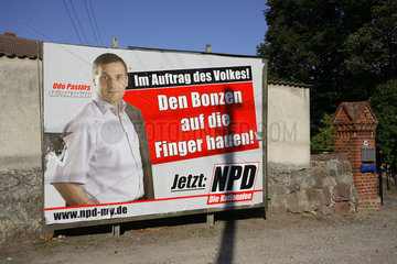 Wahlplakat der NPD in Mecklenburg-Vorpommern