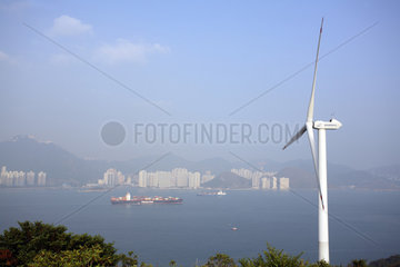 Chinas erstes Windrad in Hongkong