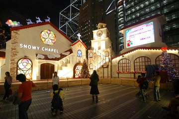 Weihnachtskulisse im Stadtteil Central in Hongkong
