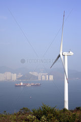 Chinas erstes Windrad in Hongkong