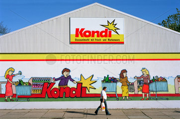 Bemalte Wand von Kondi Discount in Leipzig