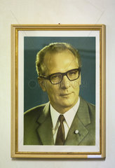 Geisa  Deutschland  Bild von Erich Honecker im Museum der Gedenkstaette Point Alpha