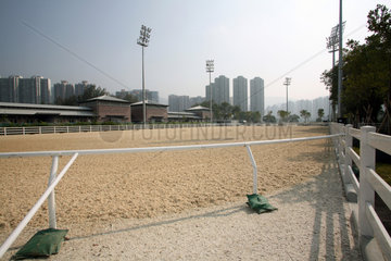 Hongkong  China  Geotextil  spezieller Bodenbelag fuer die Olympischen Reiterspiele