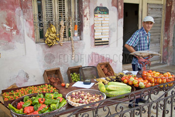 Havanna  Kuba  privater Obst- und Gemueseverkauf in Luyano