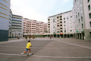 Wohnsiedlung an der Rue de Montbrillant in Genf