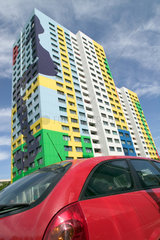 Berlin  farbig gestalteter Plattenbau