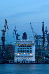 Hamburg  Passagierschiff im Trockendock