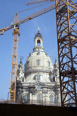Dresden  Baustelle vor der wieder aufgebauten Frauenkirche