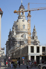 Dresden  Baustelle vor der wieder aufgebauten Frauenkirche