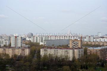 Moskau  Blick auf die Wohnbauten in Richtung Stadtmitte