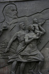 Moskau  Ausschnitt aus einem Relief mit Lenin