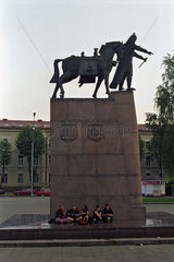 Denkmal des Grossfuersten Gediminas  Vilnius  Litauen