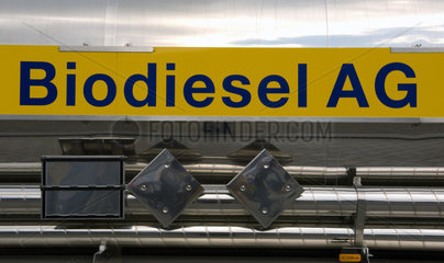 Berlin  Biodiesel AG  Schild an einem LKW