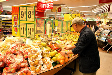 Hong Kong  Obstabteilung in einem Supermarkt
