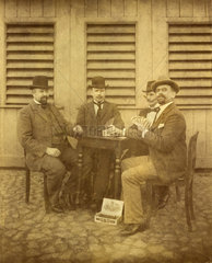 Maenner beim Kartenspiel  1898