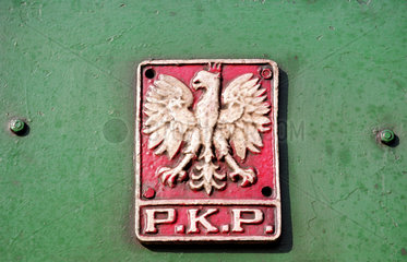 Polnisches Staatswappen an einer Dampflok  Poznan  Polen