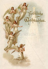 Froehliche Weihnachten  Engel  Briefpapier  1903