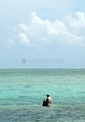 Fischer in der Bucht von La Morne Brabant (Mauritius)
