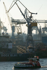 Hamburger Hafen  Blohm & Voss und Elbe