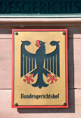 Karlsruhe - Bundesbehoerdenschild des Bundesgerichtshofes