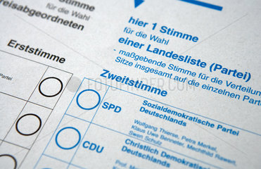 Ausschnitt des Stimmzettels zur Bundestagswahl 2005