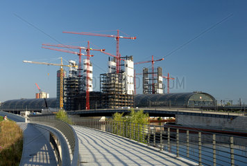 Berlin - Baustelle des neuen Hauptbahnhofes im Spreebogen
