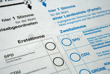 Ausschnitt des Stimmzettels zur Bundestagswahl 2005