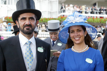 Royal Ascot  Sheikh Mohammed bin Rashid al Maktoum mit seiner Frau Princess Haya von Jordanien im Portrait