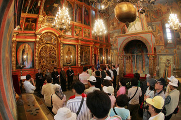 Moskau  Innenaufnahme der Uspenski Kathedrale