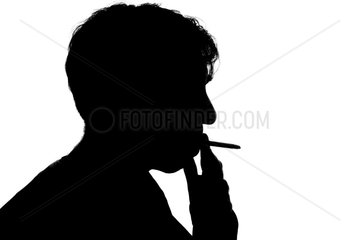 Silhouette eines Rauchers