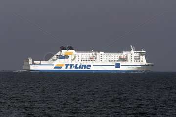 Wismar  Faehre der TT-Line auf der Ostsee