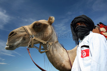 Hamburg  Kamel und Beduine im Portrait