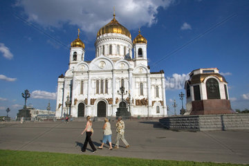 Moskau  die Erloeser-Kathedrale im Sonnenlicht