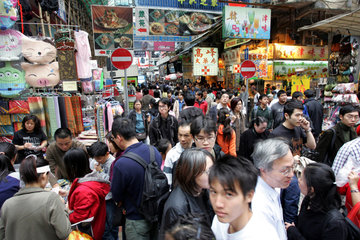 Hong Kong  Menschen auf dem Mong Kok Ladies Market