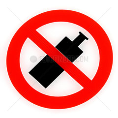 Symbolfoto  Schild Flaschen verboten