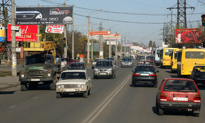 Odessa  Rushhour in der Innenstadt