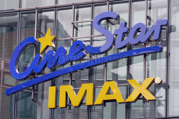 Berlin  Schriftzug des Kino CineStar Imax