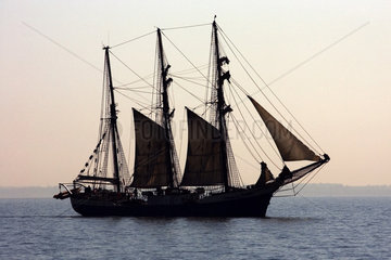 Wismar  Silhouette eines Segelschiffs