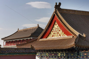 Peking  Daecher von Gebaeuden in der Verbotenen Stadt