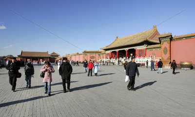 Peking  Blick auf einen Platz in der Verbotenen Stadt