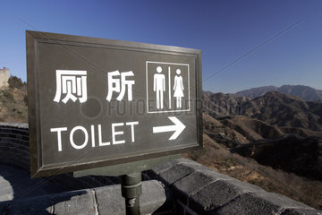 Peking  Hinweisschild Toiletten