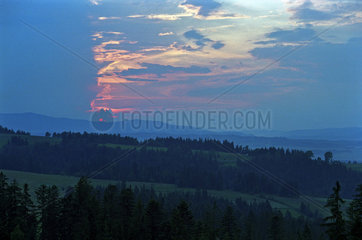 Sonnenuntergang in der Region Podhale  Polen