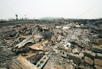 Das zerstoerte Goma nach dem Vulkanausbruch