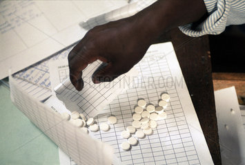 Medikamentennausgabe in Goma.
