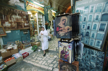 Christliche Souvenirs in der Altstadt von Jerusalem