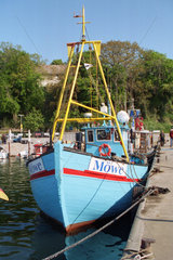 Sassnitz  der Fischkutter Moewe im Stadthafen