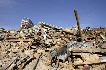 Stadtansicht von Balakot nach dem Erdbeben