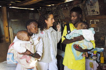 Humanitaere Hilfe im Elendsviertel in Namibia