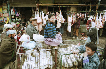Fleischmarkt in Kabul.